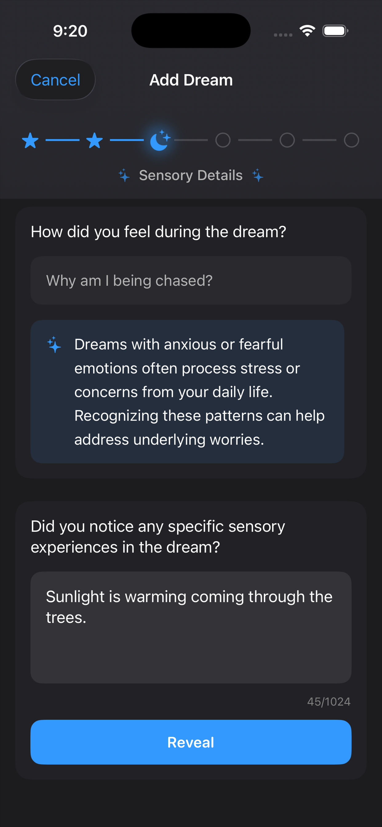 Dream Sift screen